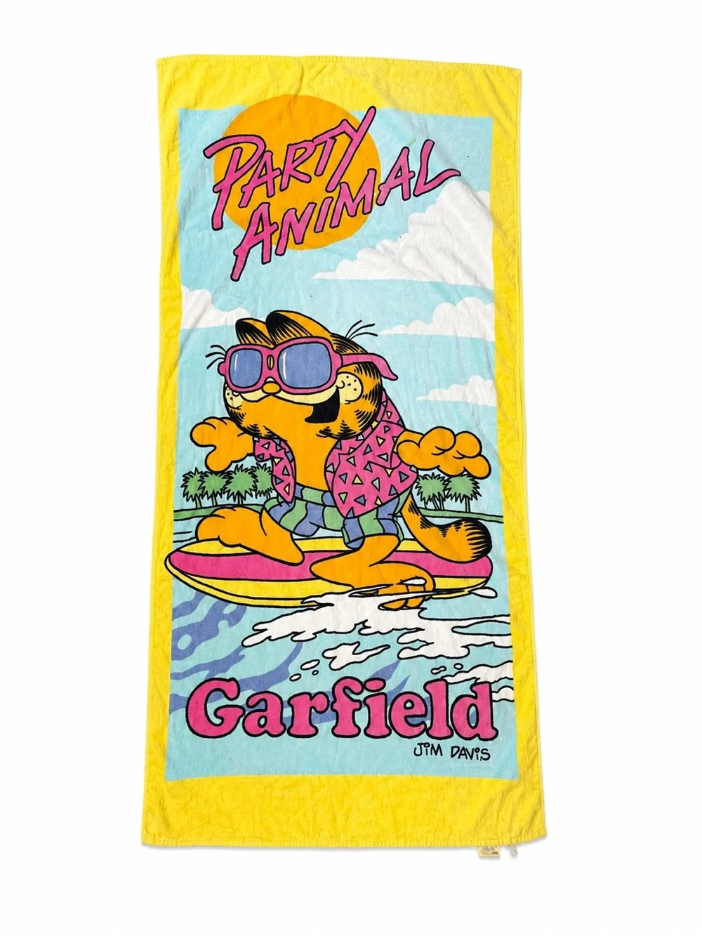1978 vintage Garfield beach towel party 0825 animal Jim Davis 70s cat franco